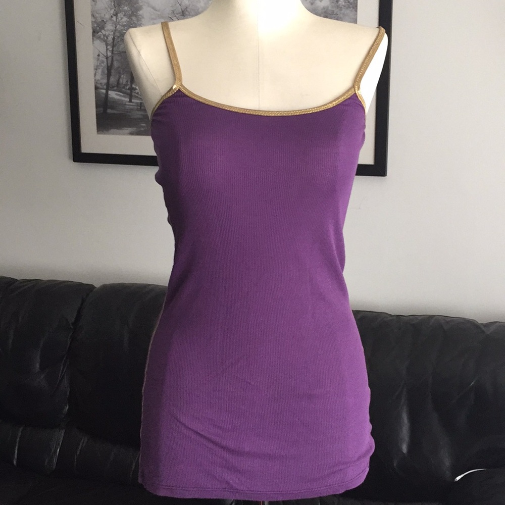 Purple Spaguetti Straps w/gold ribbon pre owned. 1